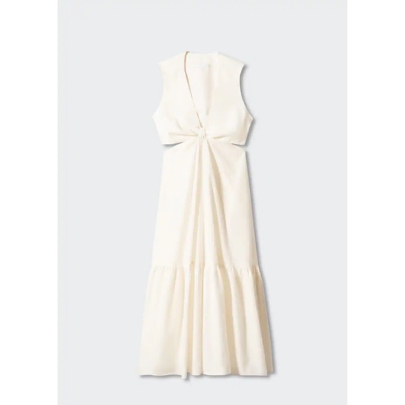 MANGO White Knot Dress With Openings - Picture 6 of 6